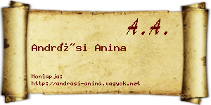 Andrási Anina névjegykártya